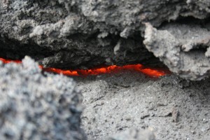 Lava exposed at Pacaya
